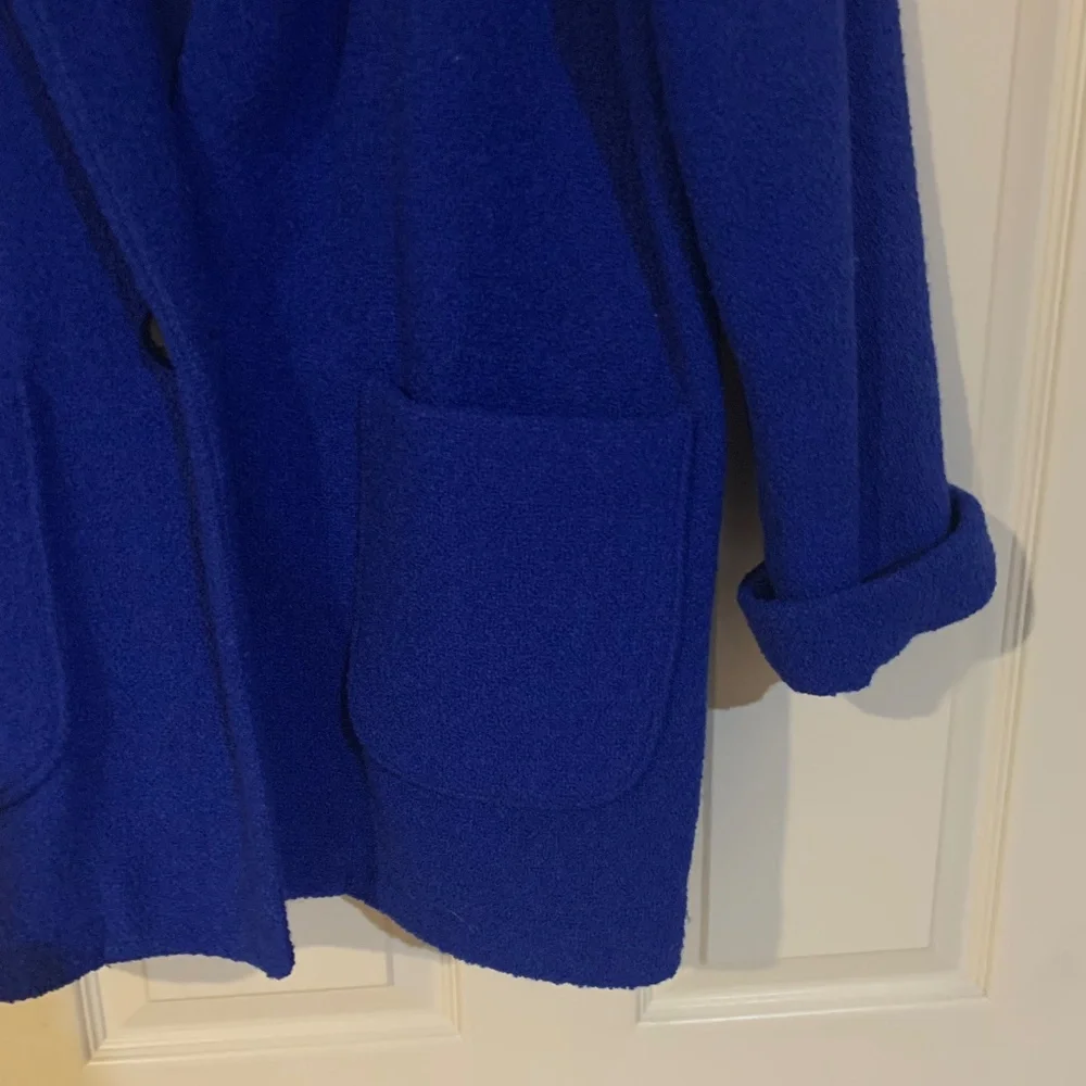 Ivy Koral Royal Blue Lined Wool Car Coat sz S